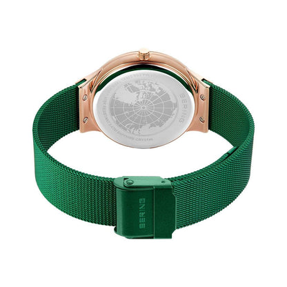 Bering Damen Armbanduhr  Classic 34 mm 3 ATM Saphirglas SWAROVSKI ELEMENTS Slim Design Armband Milanaise 12934-868