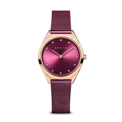 Bering Damen Armbanduhr  Ultra Slim 31 mm 3 ATM Saphirglas Slim Design Armband Milanaise 17031-969